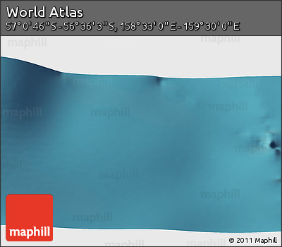 Satellite 3D Map of the Area around 56° 48' 24" S, 159° 1' 30" E