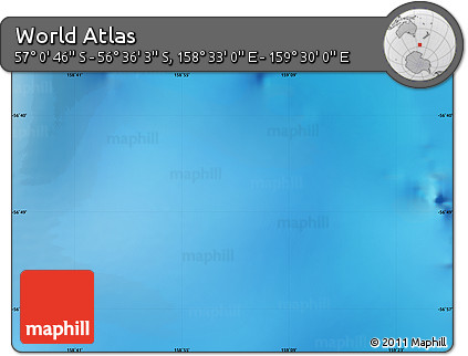Physical Map of the Area around 56° 48' 24" S, 159° 1' 30" E