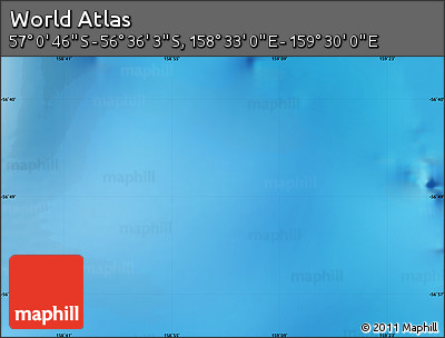 Physical Map of the Area around 56° 48' 24" S, 159° 1' 30" E