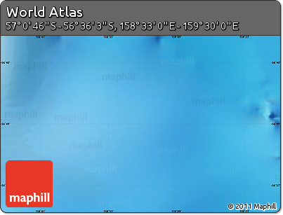 Physical Map of the Area around 56° 48' 24" S, 159° 1' 30" E