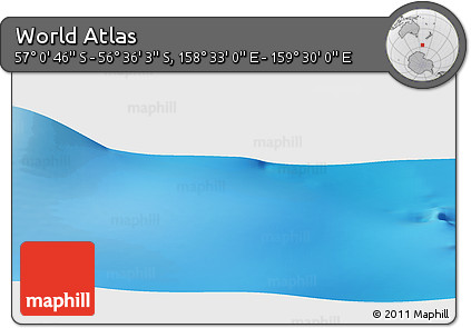 Physical Panoramic Map of the Area around 56° 48' 24" S, 159° 1' 30" E