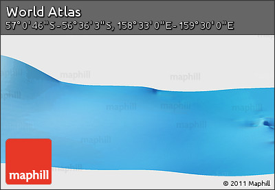 Physical Panoramic Map of the Area around 56° 48' 24" S, 159° 1' 30" E