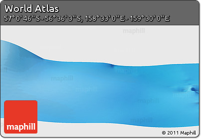 Physical Panoramic Map of the Area around 56° 48' 24" S, 159° 1' 30" E
