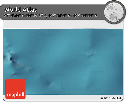 Satellite 3D Map of the Area around 56° 48' 24" S, 159° 52' 30" E