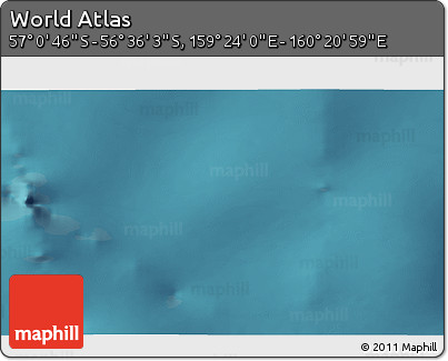 Satellite 3D Map of the Area around 56° 48' 24" S, 159° 52' 30" E