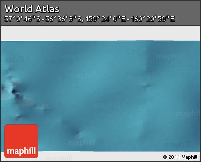 Satellite 3D Map of the Area around 56° 48' 24" S, 159° 52' 30" E