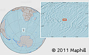 Gray Location Map of the area around 56° 48' 24" S, 15° 22' 30" E, hill shading