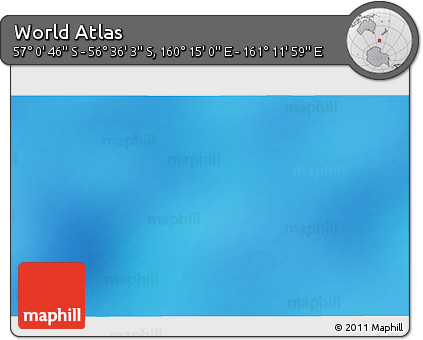 Physical 3D Map of the Area around 56° 48' 24" S, 160° 43' 29" E