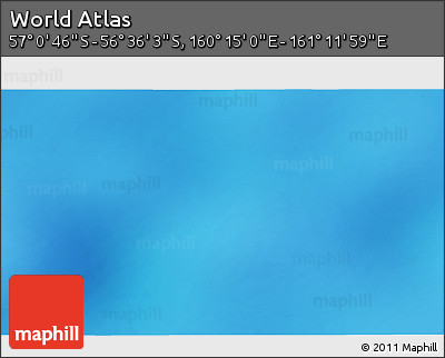 Physical 3D Map of the Area around 56° 48' 24" S, 160° 43' 29" E