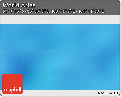 Physical 3D Map of the Area around 56° 48' 24" S, 160° 43' 29" E