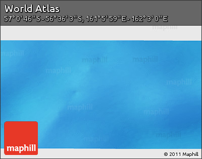Physical 3D Map of the Area around 56° 48' 24" S, 161° 34' 29" E