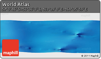 Physical Panoramic Map of the Area around 56° 48' 24" S, 164° 7' 30" E