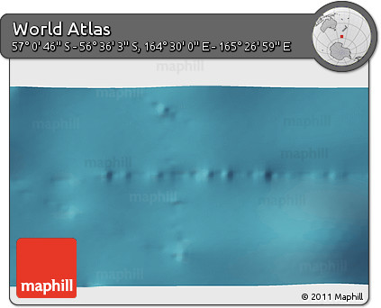Satellite 3D Map of the Area around 56° 48' 24" S, 164° 58' 29" E