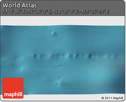 Satellite 3D Map of the Area around 56° 48' 24" S, 164° 58' 29" E