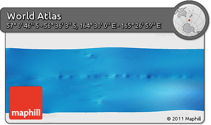 Physical Panoramic Map of the Area around 56° 48' 24" S, 164° 58' 29" E