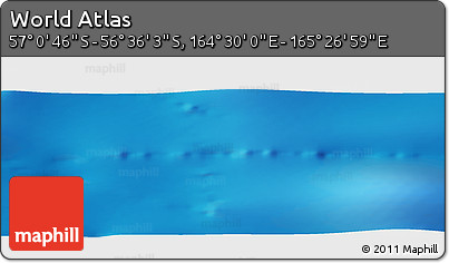 Physical Panoramic Map of the Area around 56° 48' 24" S, 164° 58' 29" E