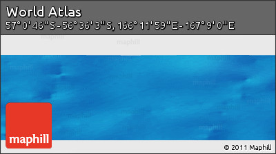 Physical Panoramic Map of the Area around 56° 48' 24" S, 166° 40' 30" E