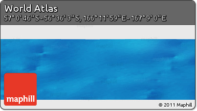 Physical Panoramic Map of the Area around 56° 48' 24" S, 166° 40' 30" E