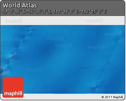 Physical 3D Map of the Area around 56° 48' 24" S, 171° 46' 30" E