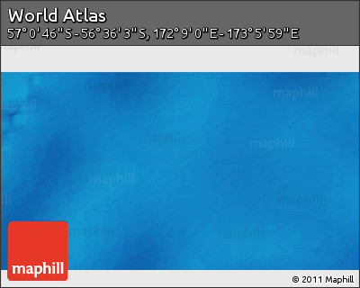 Physical 3D Map of the Area around 56° 48' 24" S, 172° 37' 30" E