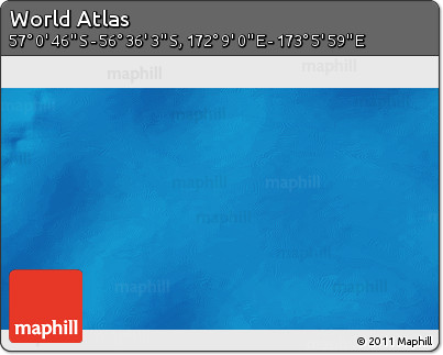 Physical 3D Map of the Area around 56° 48' 24" S, 172° 37' 30" E