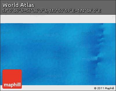 Physical 3D Map of the Area around 56° 48' 24" S, 174° 19' 29" E