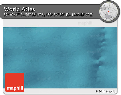 Satellite 3D Map of the Area around 56° 48' 24" S, 174° 19' 29" E