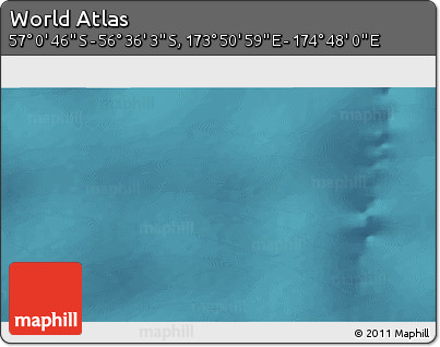 Satellite 3D Map of the Area around 56° 48' 24" S, 174° 19' 29" E