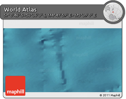 Satellite 3D Map of the Area around 56° 48' 24" S, 175° 10' 30" E