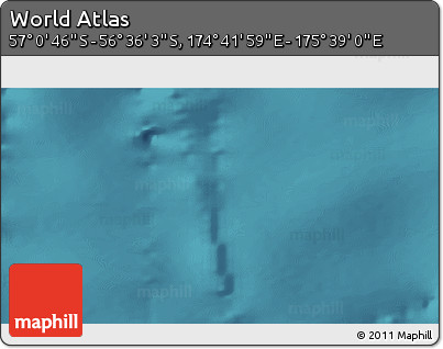 Satellite 3D Map of the Area around 56° 48' 24" S, 175° 10' 30" E