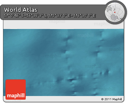 Satellite 3D Map of the Area around 56° 48' 24" S, 176° 1' 30" E