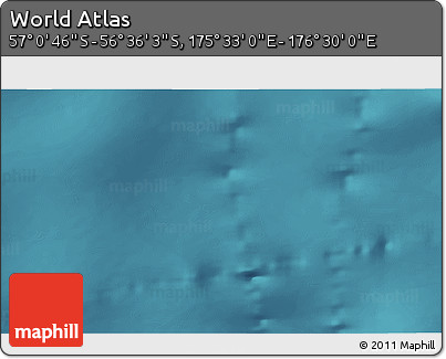 Satellite 3D Map of the Area around 56° 48' 24" S, 176° 1' 30" E