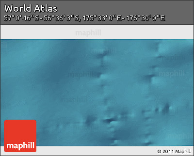 Satellite 3D Map of the Area around 56° 48' 24" S, 176° 1' 30" E