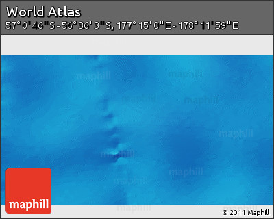 Physical 3D Map of the Area around 56° 48' 24" S, 177° 43' 29" E