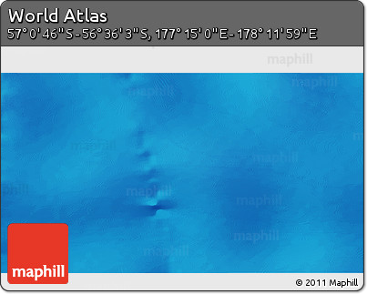 Physical 3D Map of the Area around 56° 48' 24" S, 177° 43' 29" E
