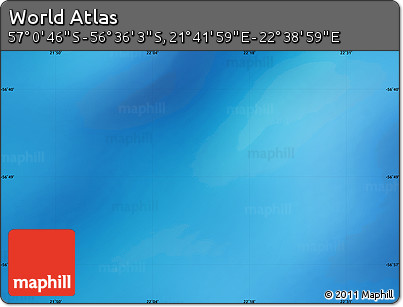 Physical Map of the Area around 56° 48' 24" S, 22° 10' 29" E
