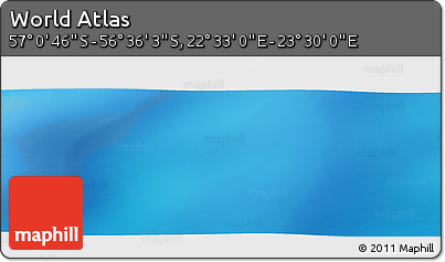Physical Panoramic Map of the Area around 56° 48' 24" S, 23° 1' 29" E