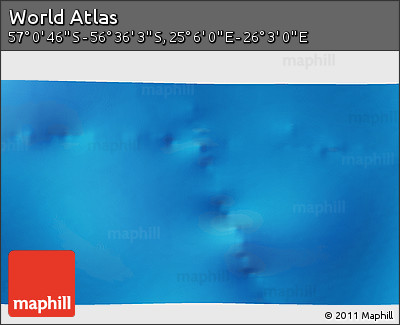 Physical 3D Map of the Area around 56° 48' 24" S, 25° 34' 30" E