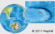 Physical Location Map of the area around 56° 48' 24" S, 28° 49' 30" W