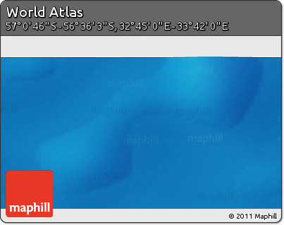 Physical 3D Map of the Area around 56° 48' 24" S, 33° 13' 30" E