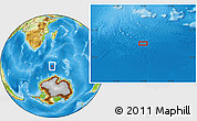 Physical Location Map of the area around 56° 48' 24" S, 44° 16' 29" E