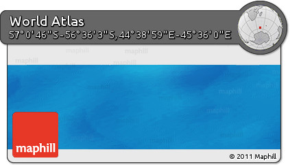 Physical Panoramic Map of the Area around 56° 48' 24" S, 45° 7' 30" E