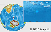 Physical Location Map of the area around 56° 48' 24" S, 45° 58' 30" E