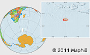 Political Location Map of the area around 56° 48' 24" S, 45° 58' 30" E