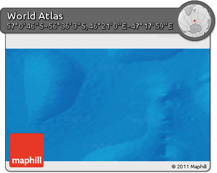 Physical 3D Map of the Area around 56° 48' 24" S, 46° 49' 30" E