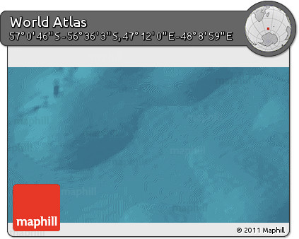 Satellite 3D Map of the Area around 56° 48' 24" S, 47° 40' 29" E
