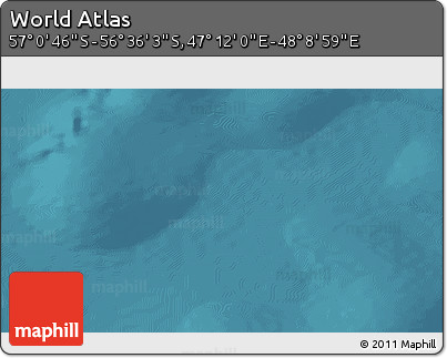 Satellite 3D Map of the Area around 56° 48' 24" S, 47° 40' 29" E