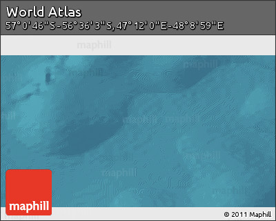 Satellite 3D Map of the Area around 56° 48' 24" S, 47° 40' 29" E