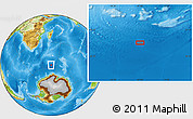 Physical Location Map of the area around 56° 48' 24" S, 47° 40' 29" E