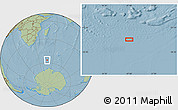 Savanna Style Location Map of the area around 56° 48' 24" S, 47° 40' 29" E, hill shading
